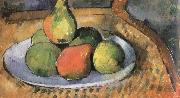 Paul Cezanne pears on a chair painting